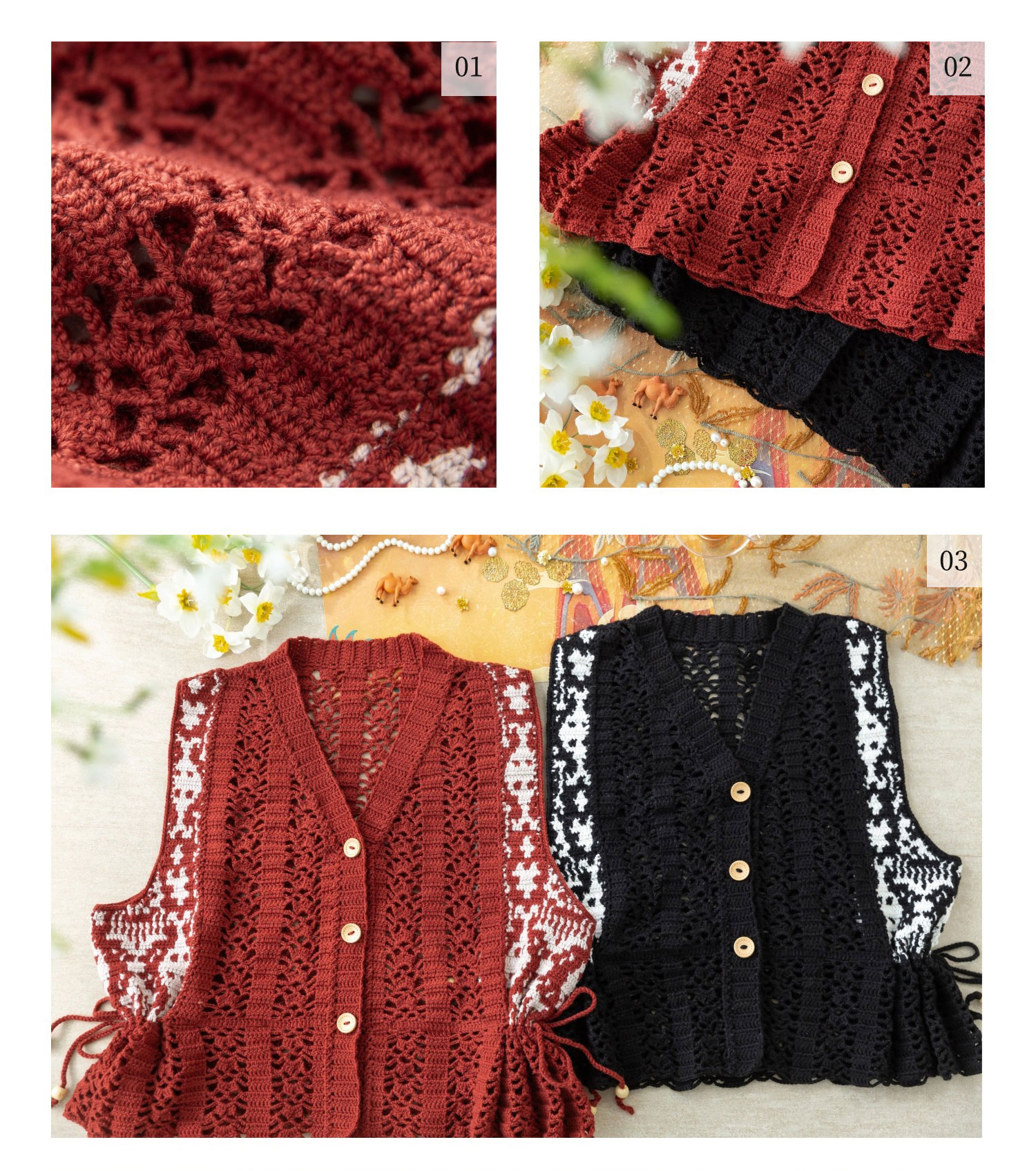 Adresse,pattern,women's,vest,handmade,crochet,homemade,wool,yarn,material package