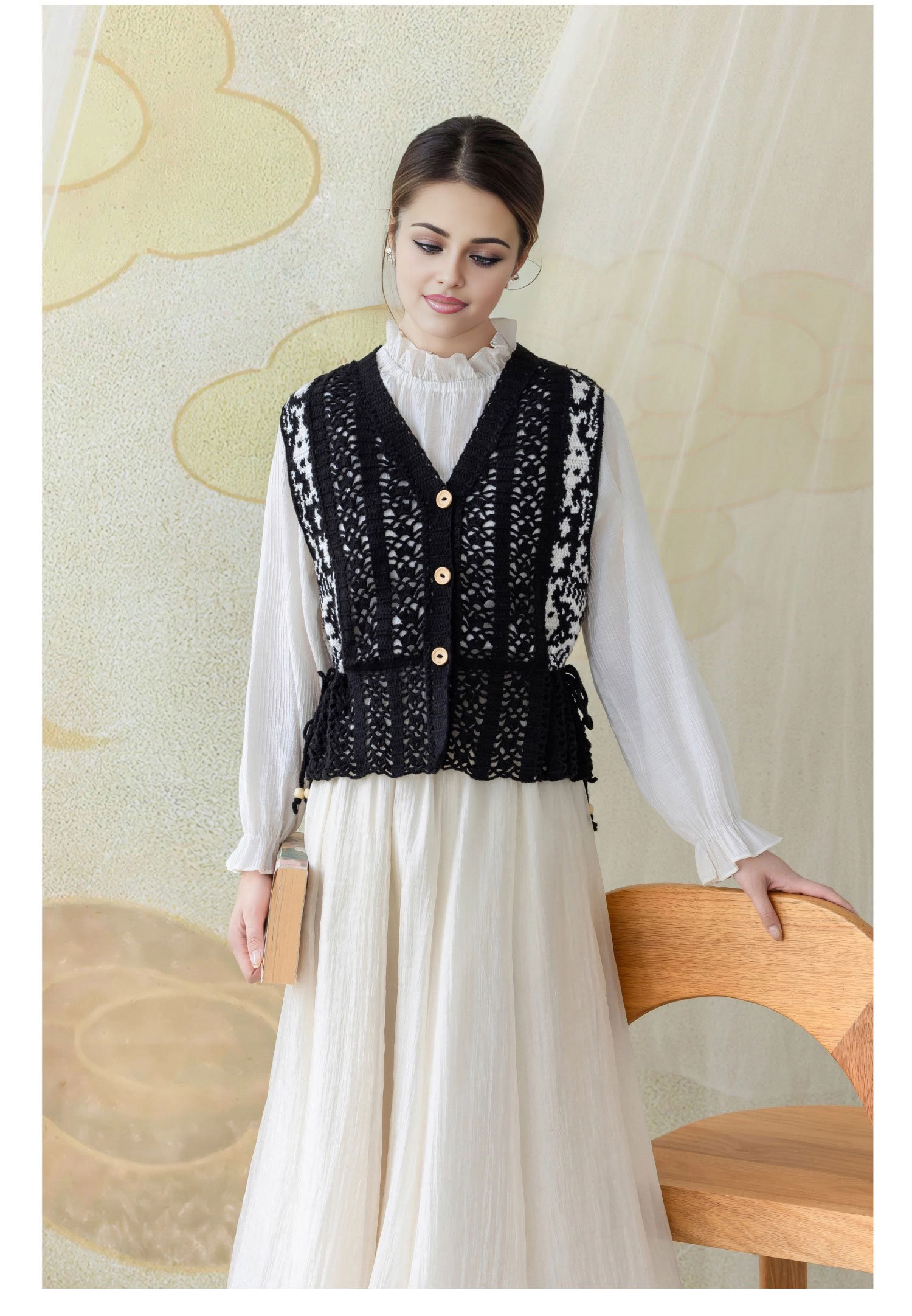 Adresse,pattern,women's,vest,handmade,crochet,homemade,wool,yarn,material package