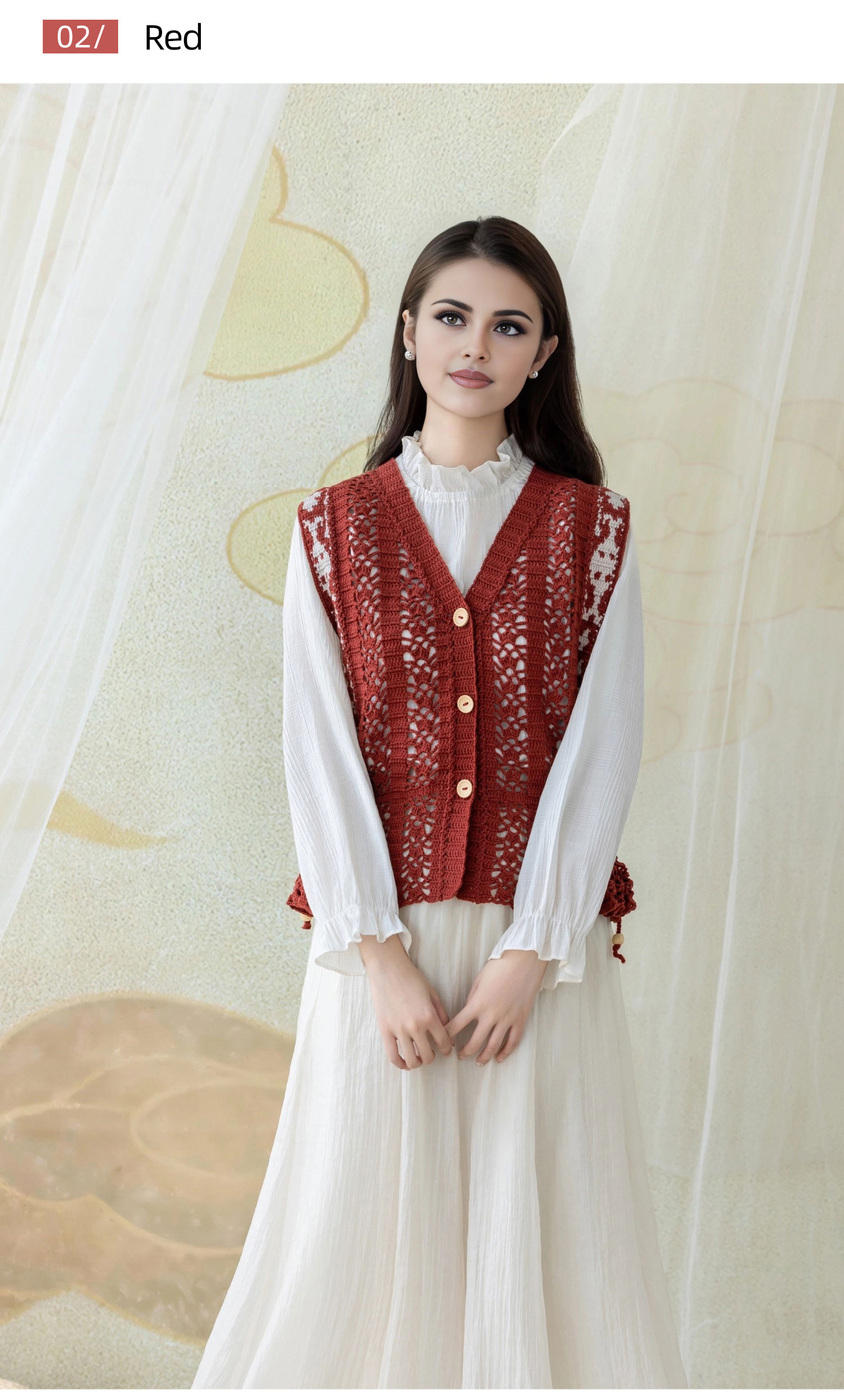 Adresse,pattern,women's,vest,handmade,crochet,homemade,wool,yarn,material package