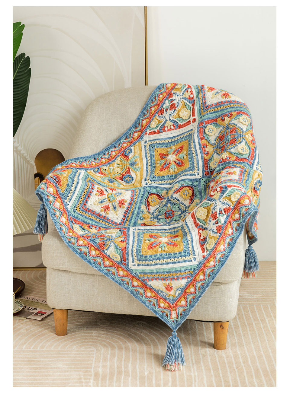 Azerbaijan style,patchwork blanket,handmade DIY,knitting crochet pattern,material package