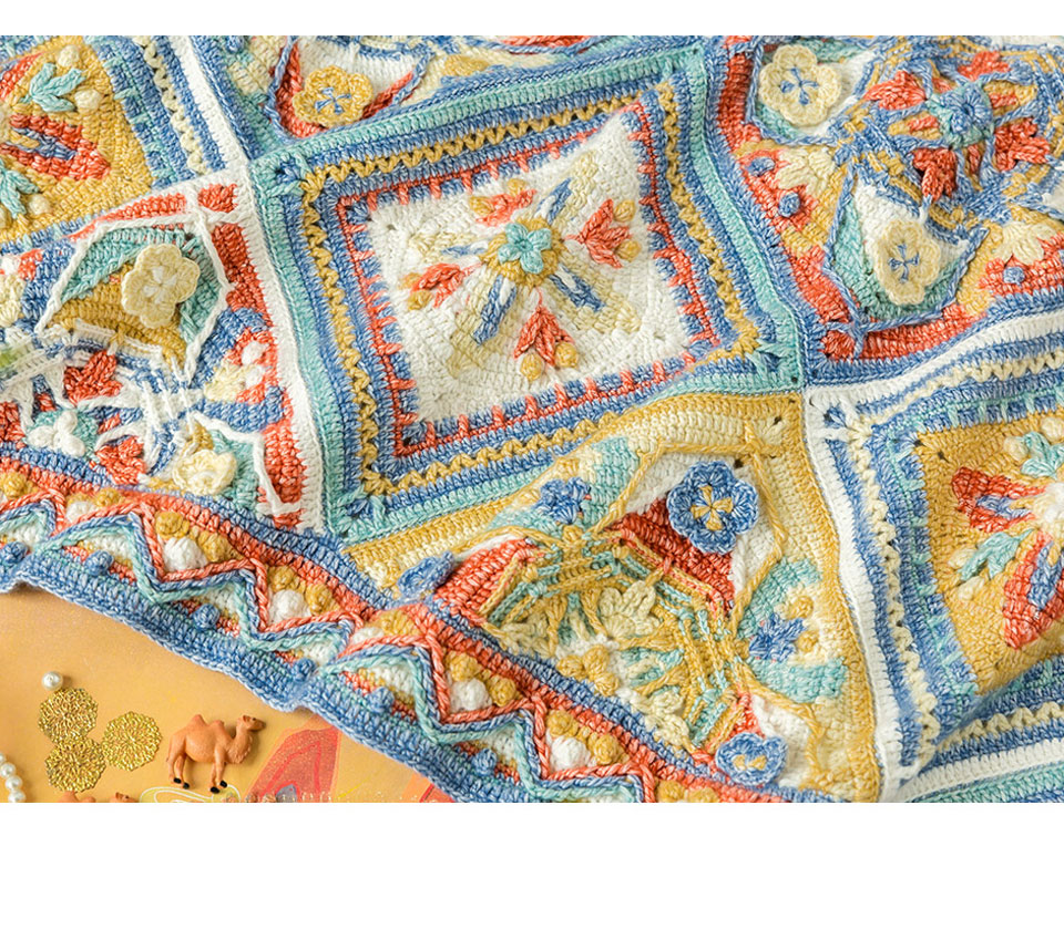 Azerbaijan style,patchwork blanket,handmade DIY,knitting crochet pattern,material package