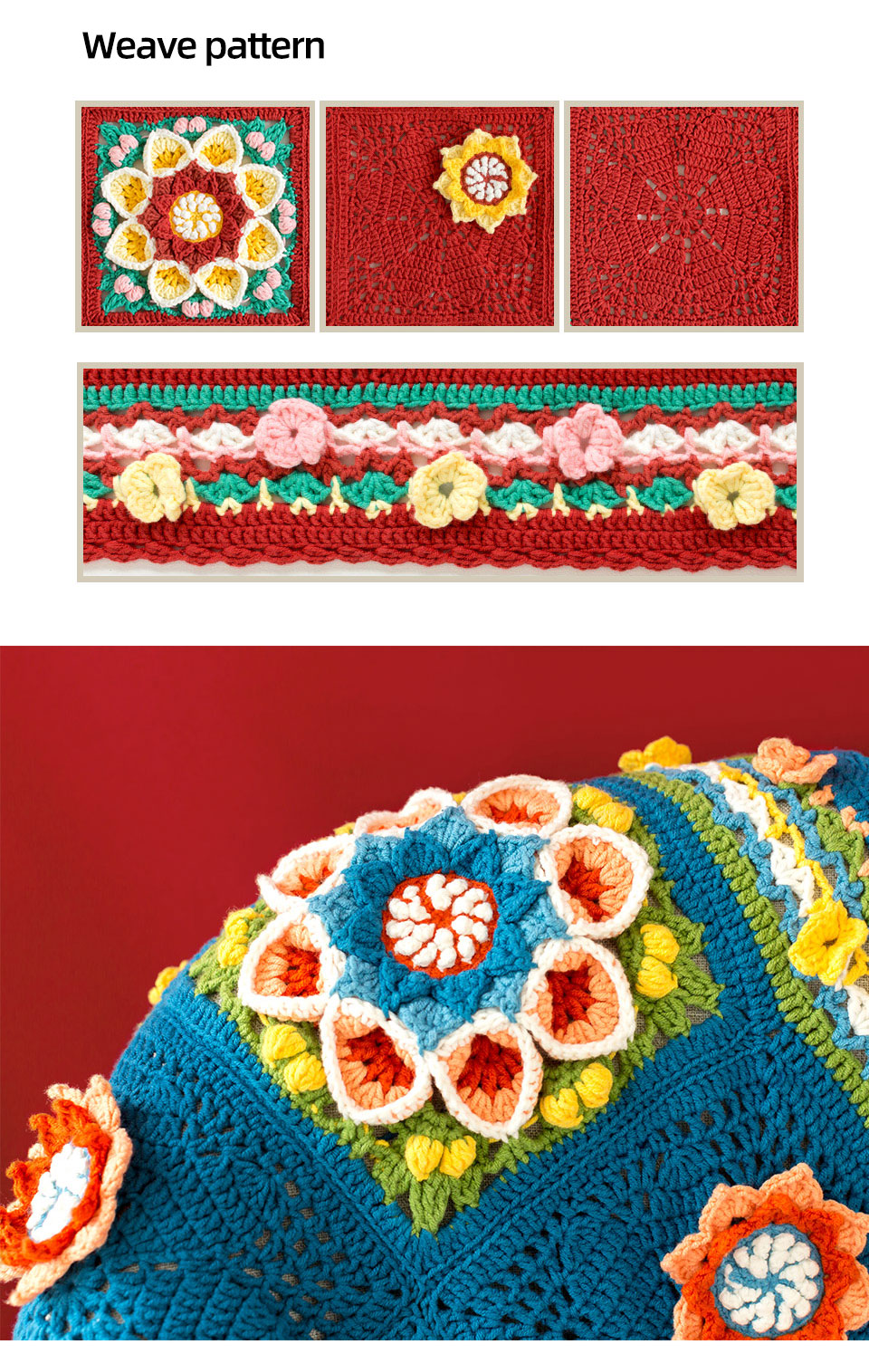 Baoxianghua pattern blanket,handmade crochet,blanket,material package