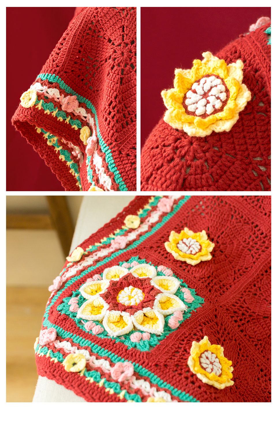 Baoxianghua pattern blanket,handmade crochet,blanket,material package