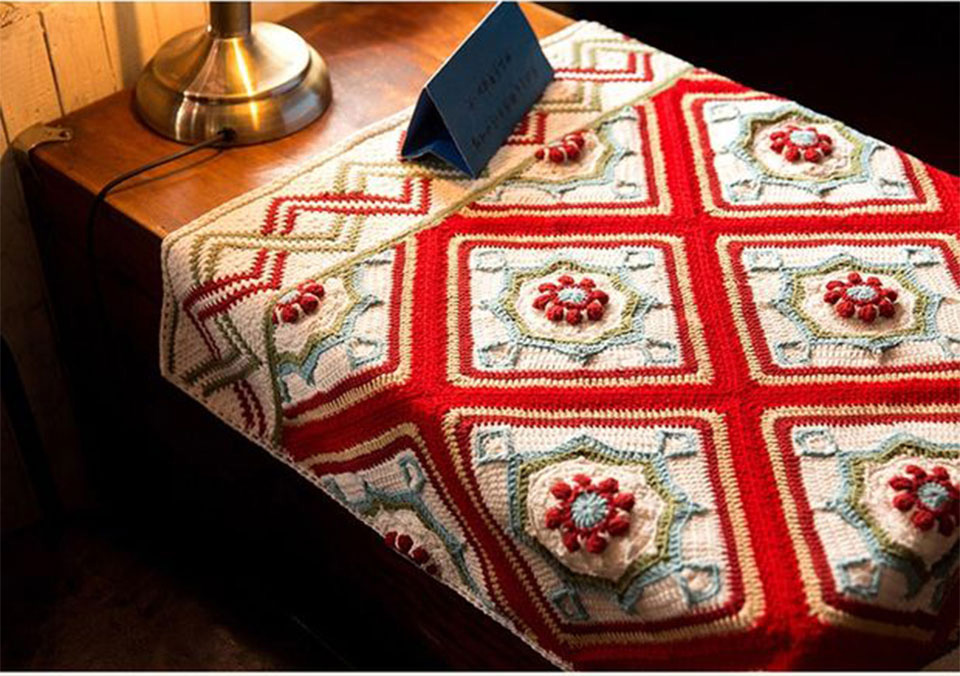 Blair floor tile blanket,crochet diy,knitted blanket