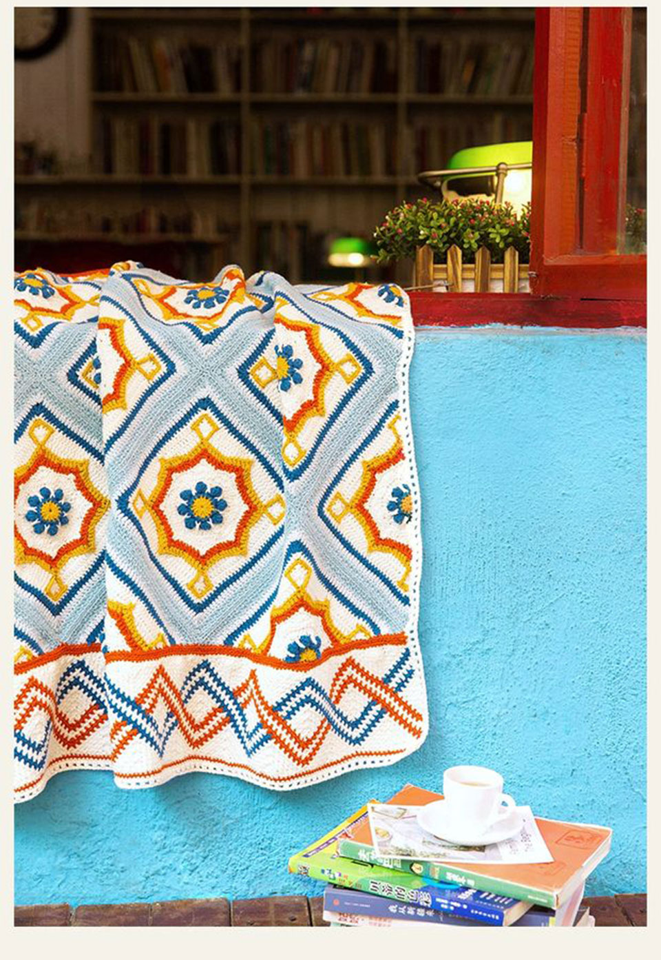 Blair floor tile blanket,crochet diy,knitted blanket