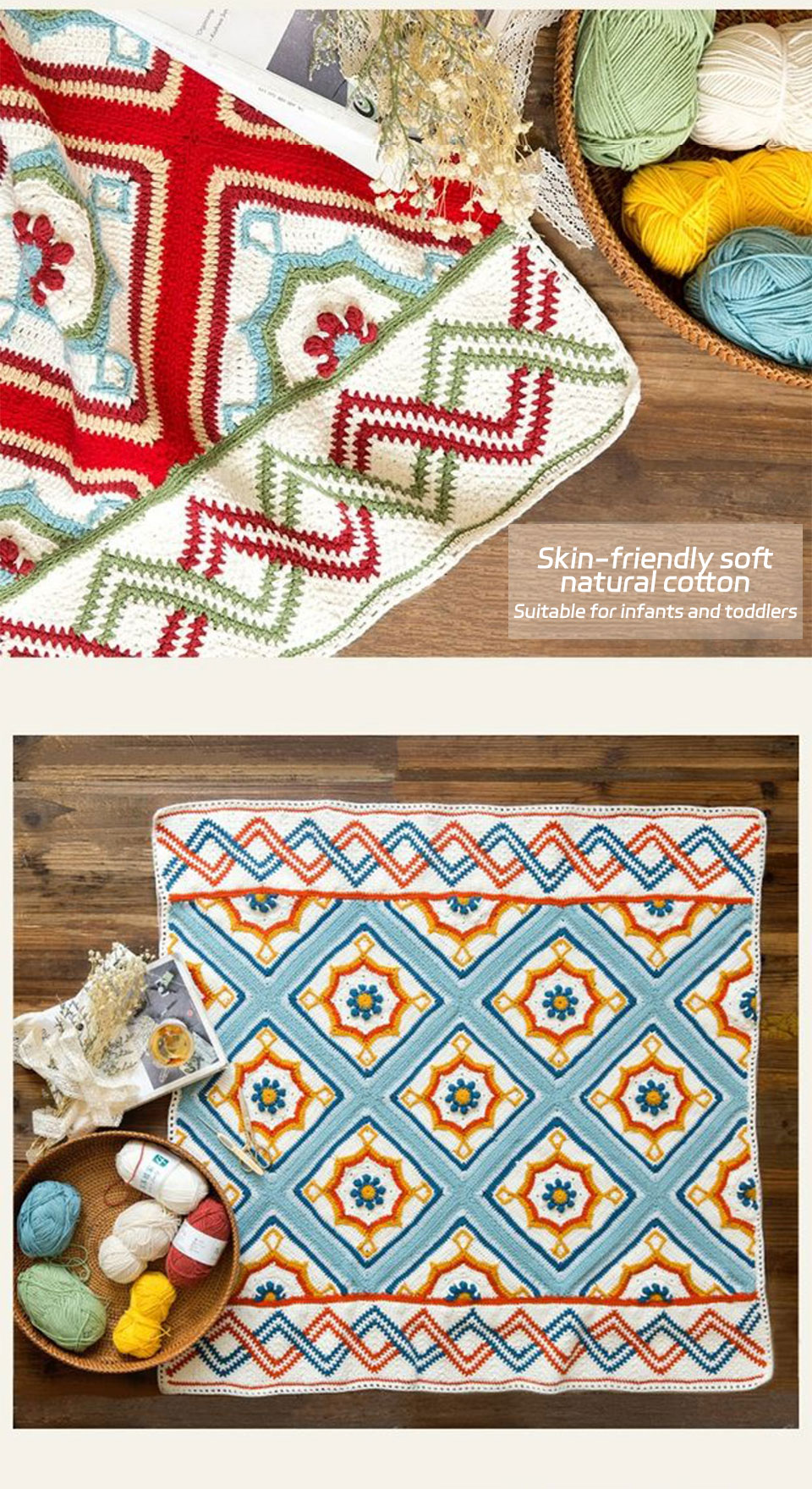 Blair floor tile blanket,crochet diy,knitted blanket