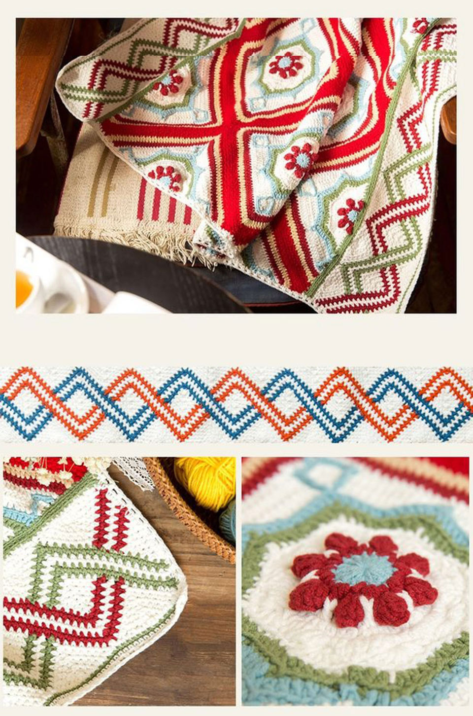 Blair floor tile blanket,crochet diy,knitted blanket