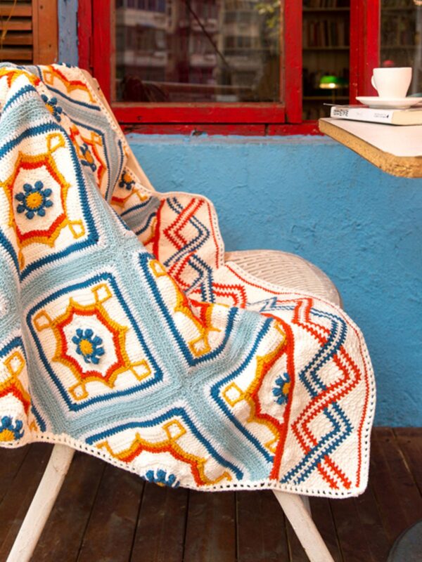 Blair floor tile blanket crochet diy knitted blanket 95×90cm