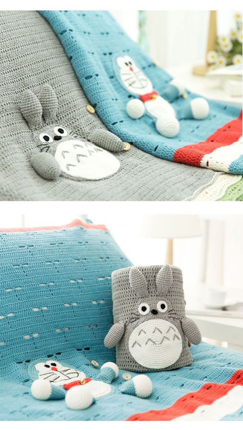 Blue cat blanket,gray cat blanket,crochet handmade,DIY,relieve boredom