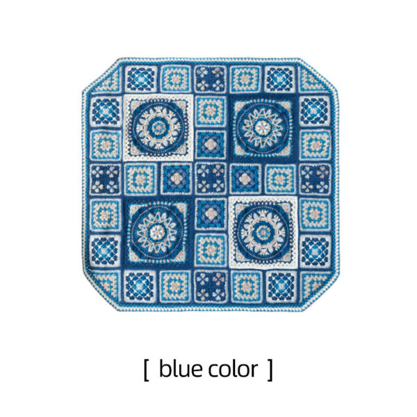 Blue dyed patchwork blanket DIY crochet blanket material package 100×100cm - Image 2