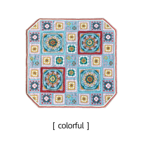 Blue dyed patchwork blanket DIY crochet blanket material package 100×100cm - Image 3