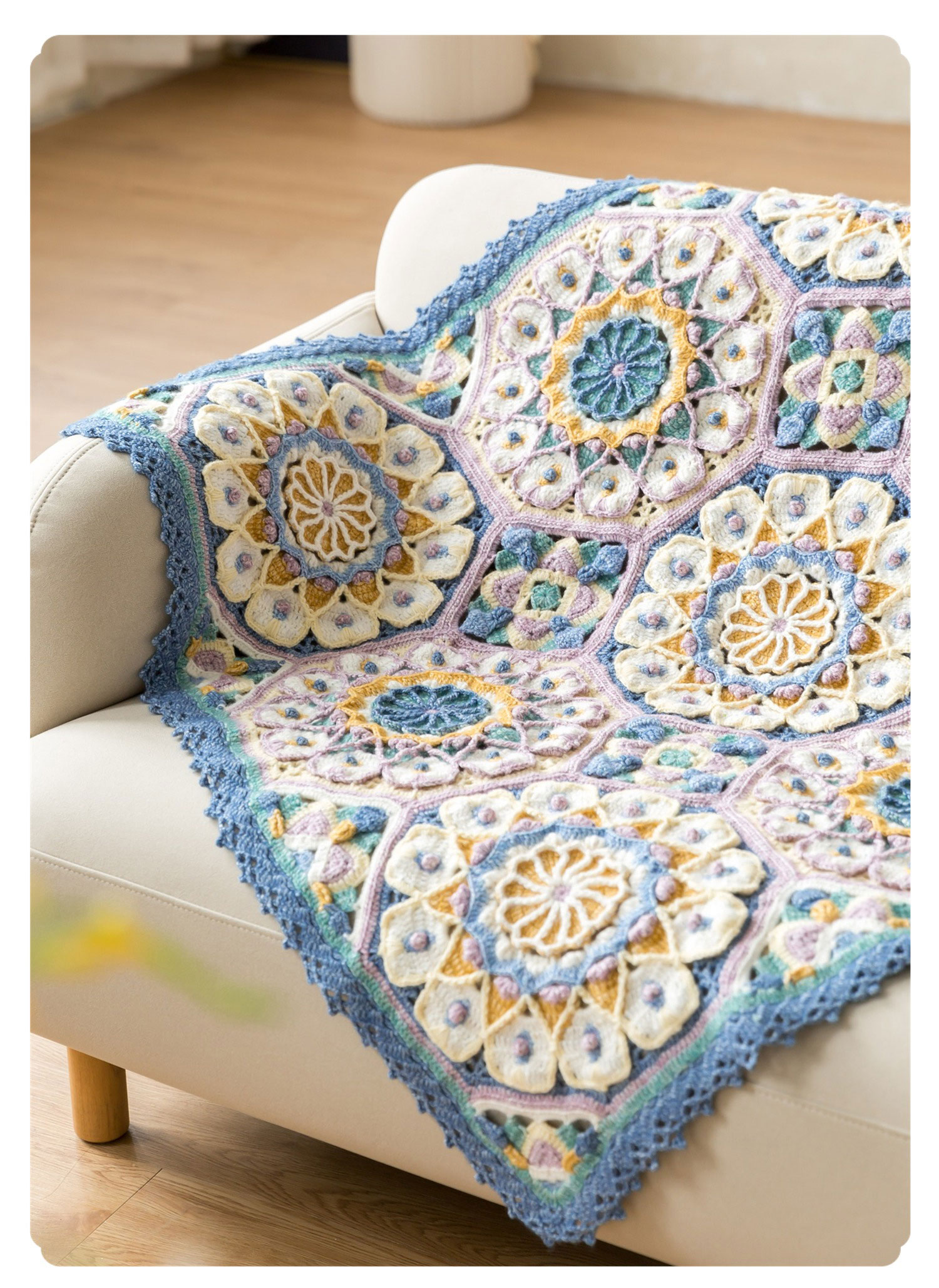 Casablanca patchwork blanket,handmade crochet,blanket,material package