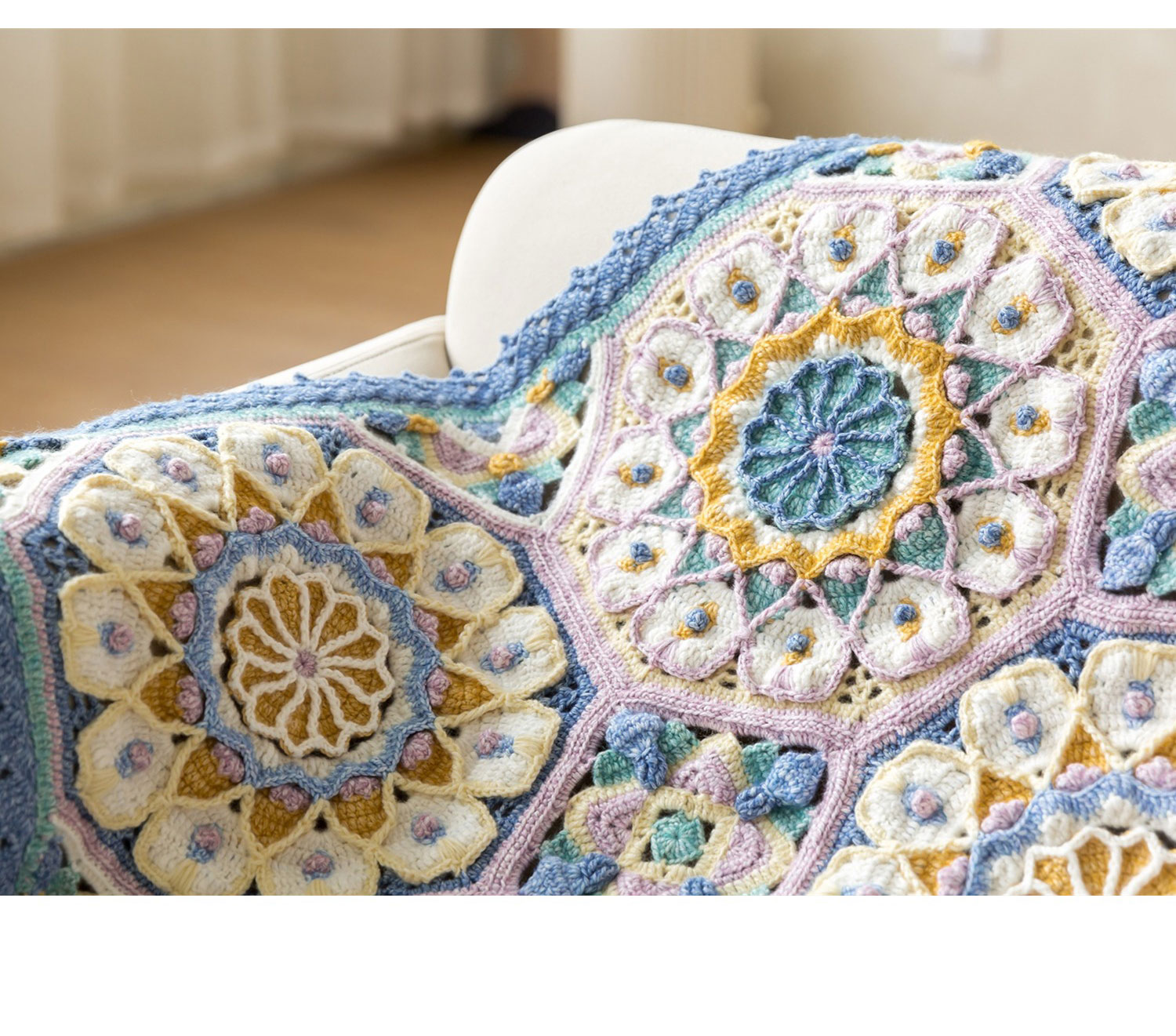 Casablanca patchwork blanket,handmade crochet,blanket,material package