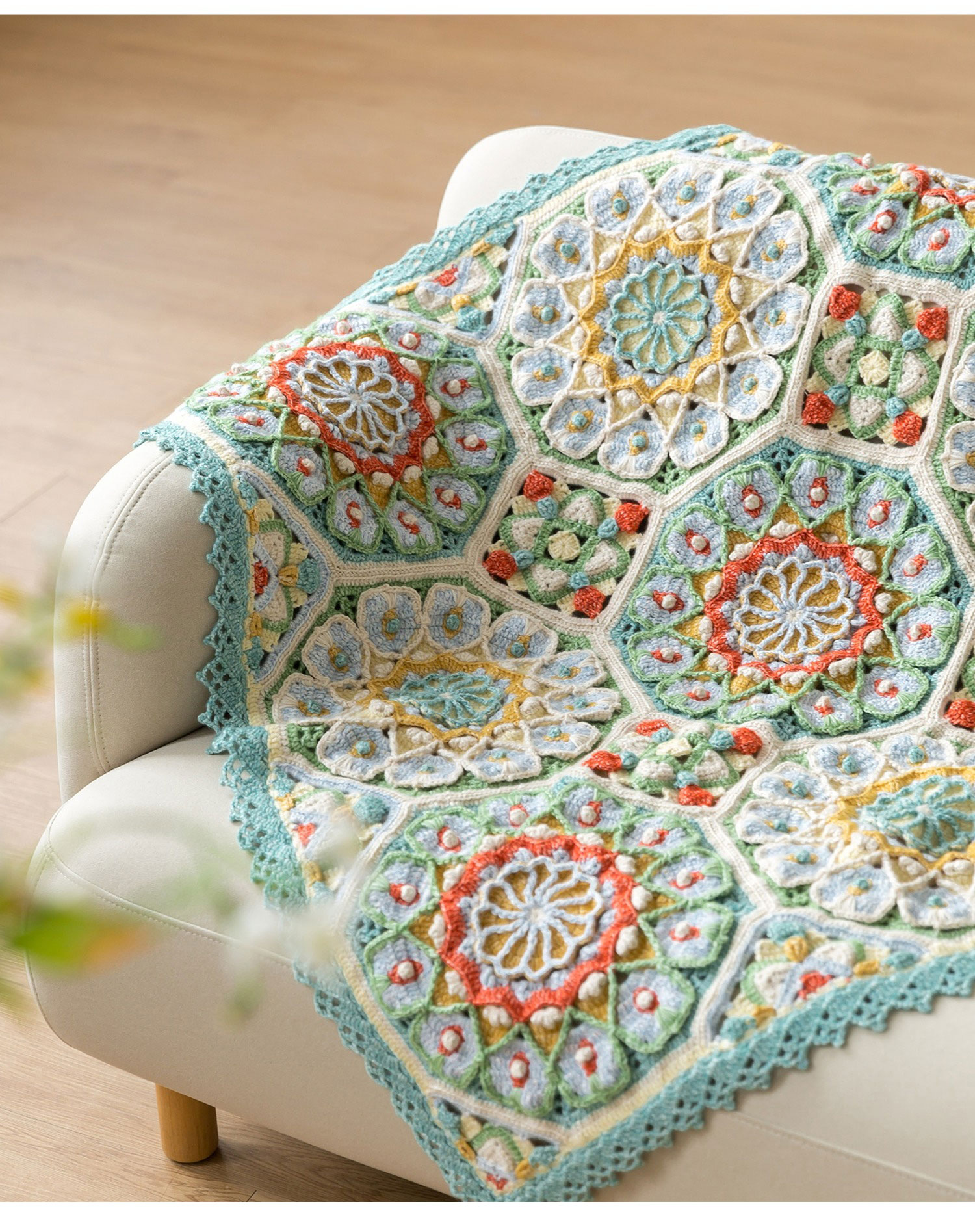 Casablanca patchwork blanket,handmade crochet,blanket,material package