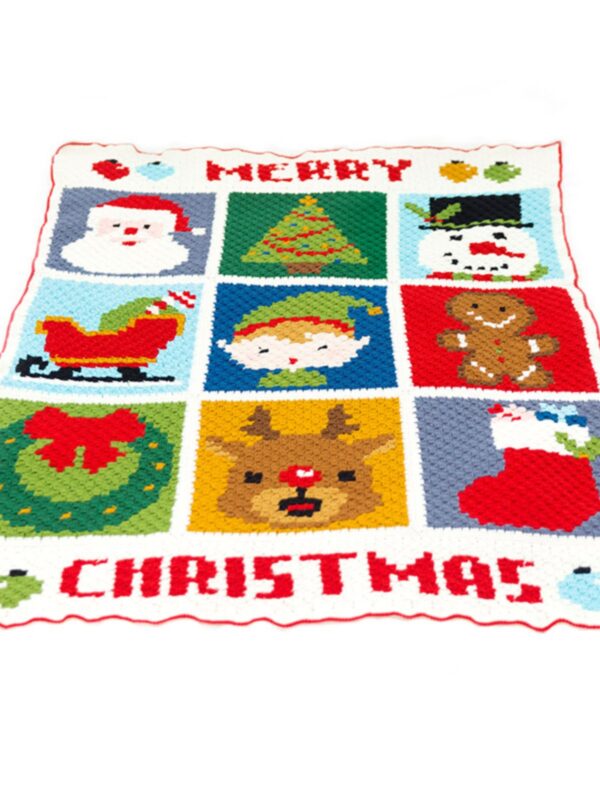 Christmas pattern blanket handmade crochet DIY material package 145x110cm