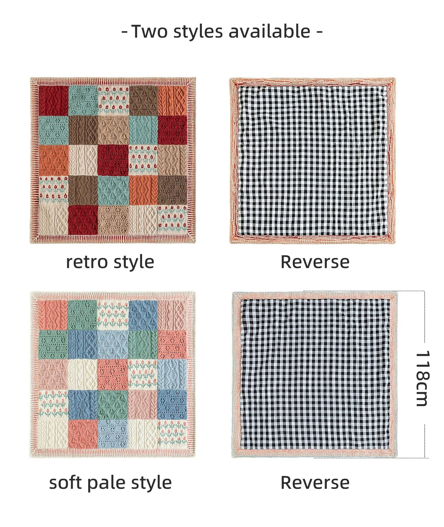 Color block plaid,patchwork blanket,handmade crochet,wool blanket,homemade,material package