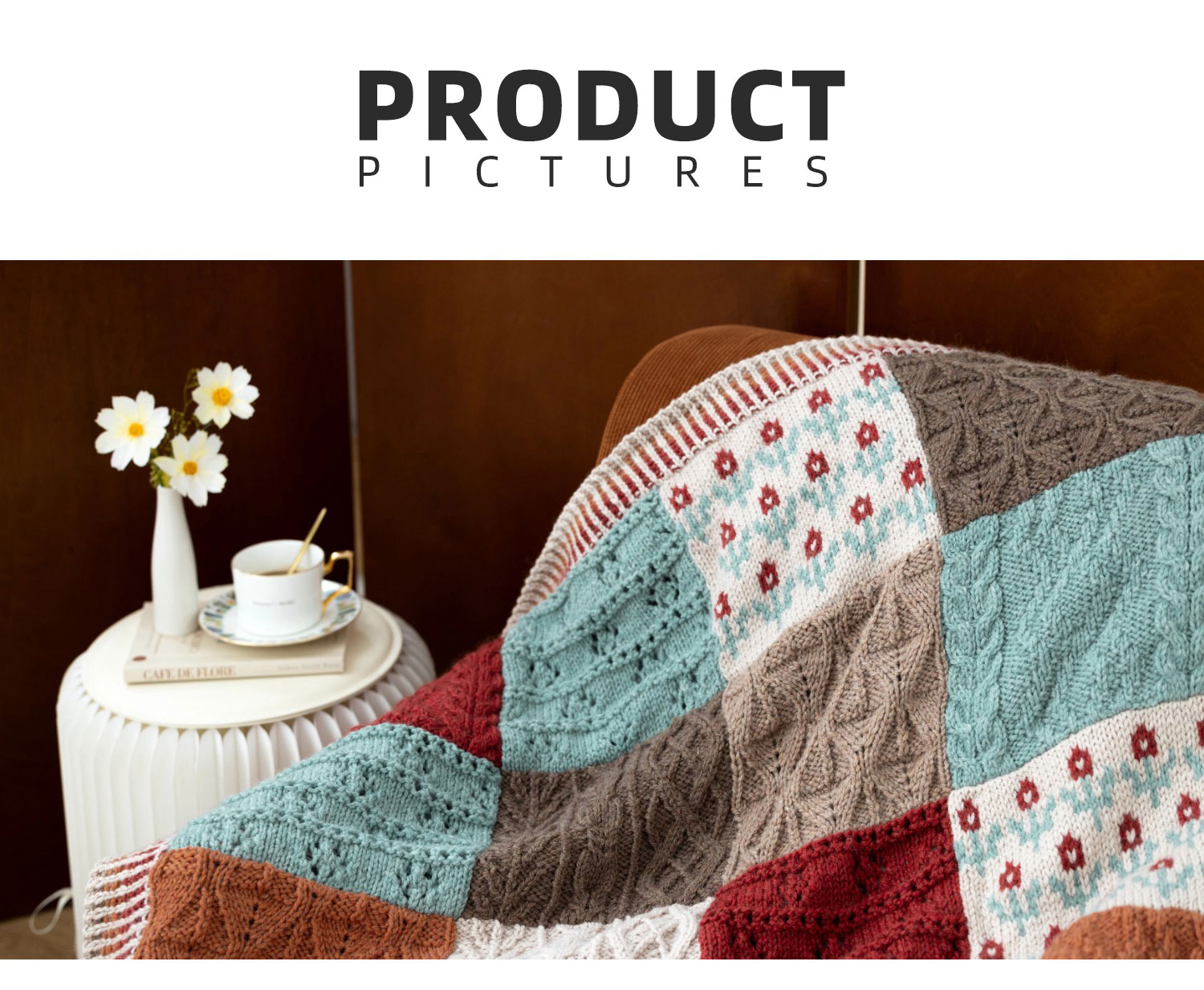 Color block plaid,patchwork blanket,handmade crochet,wool blanket,homemade,material package