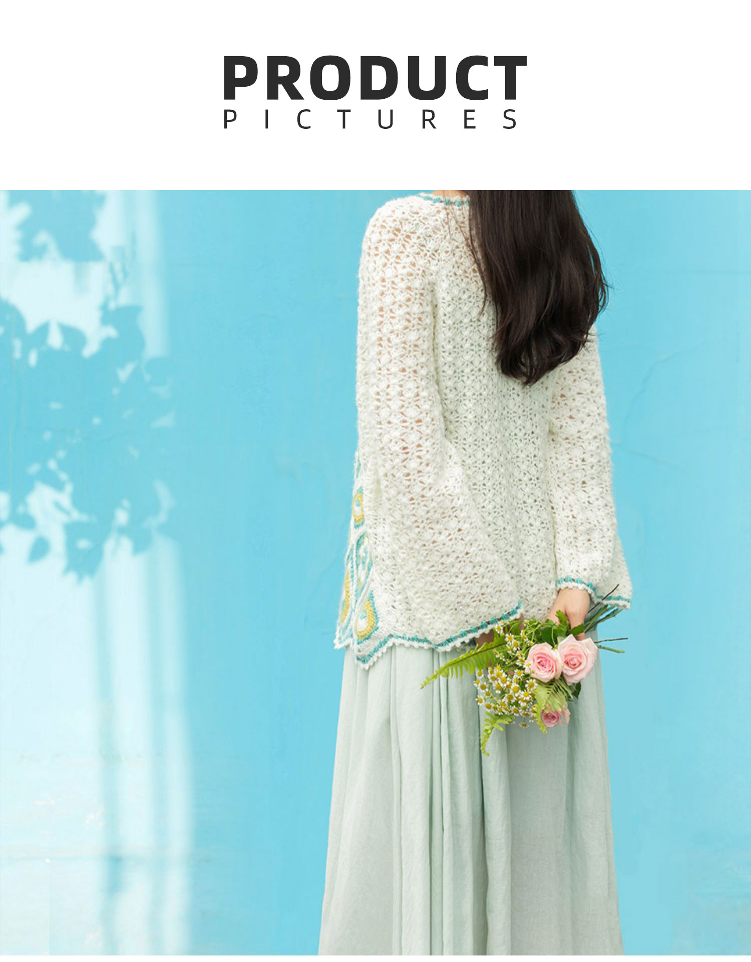 Colorful cloud,peacock feather,pattern,sweater,handmade DIY,crochet clothes,material package