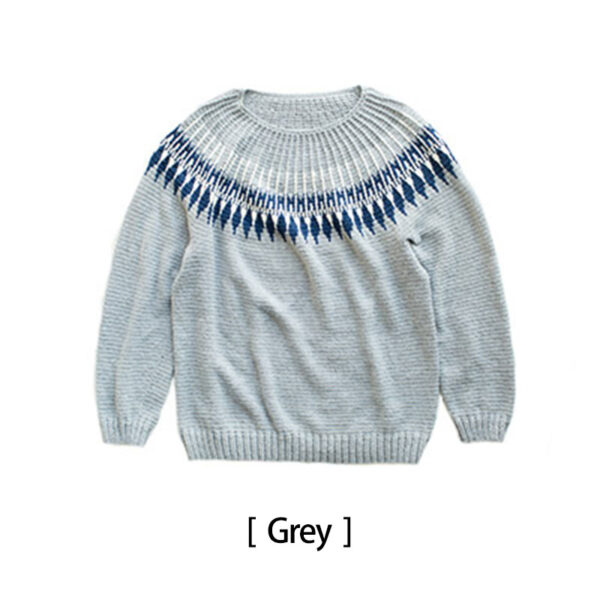 Fair Isle style men's sweater handmade crochet autumn and winter clothes material package - Image 3