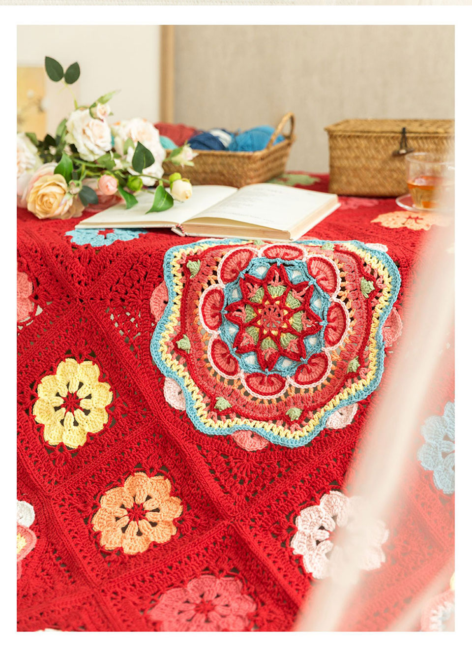 Flower blanket,handmade DIY,crochet wool,blanket material package