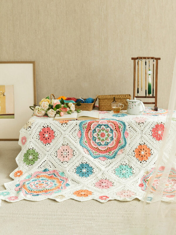 Flower blanket handmade DIY crochet wool blanket material package 118×118cm