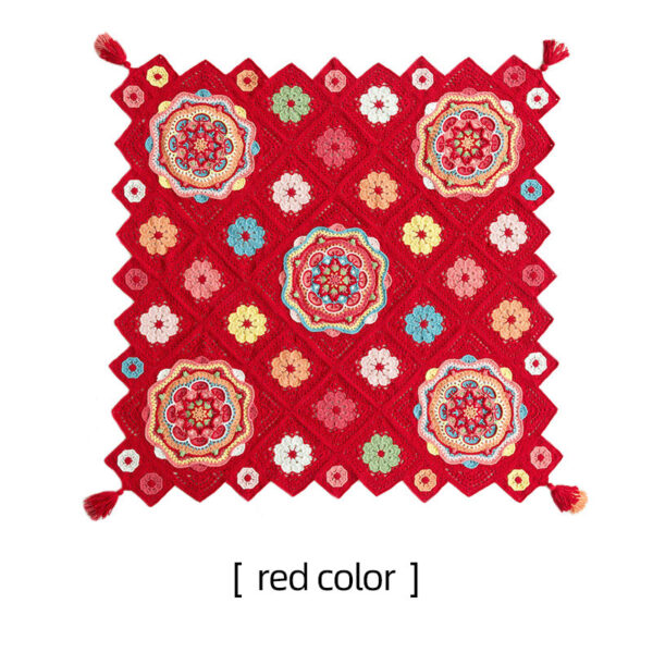 Flower blanket handmade DIY crochet wool blanket material package 118×118cm - Image 3