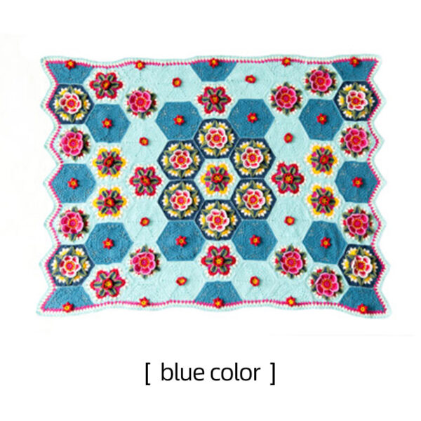 Frida flower pattern blanket handmade DIY crochet blanket cotton thread material package 125×95cm - Image 4