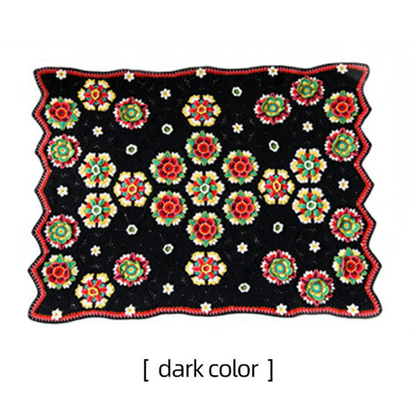 Frida flower pattern blanket handmade DIY crochet blanket cotton thread material package 125×95cm - Image 3