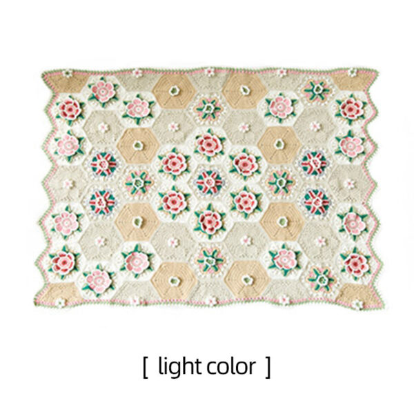 Frida flower pattern blanket handmade DIY crochet blanket cotton thread material package 125×95cm - Image 2