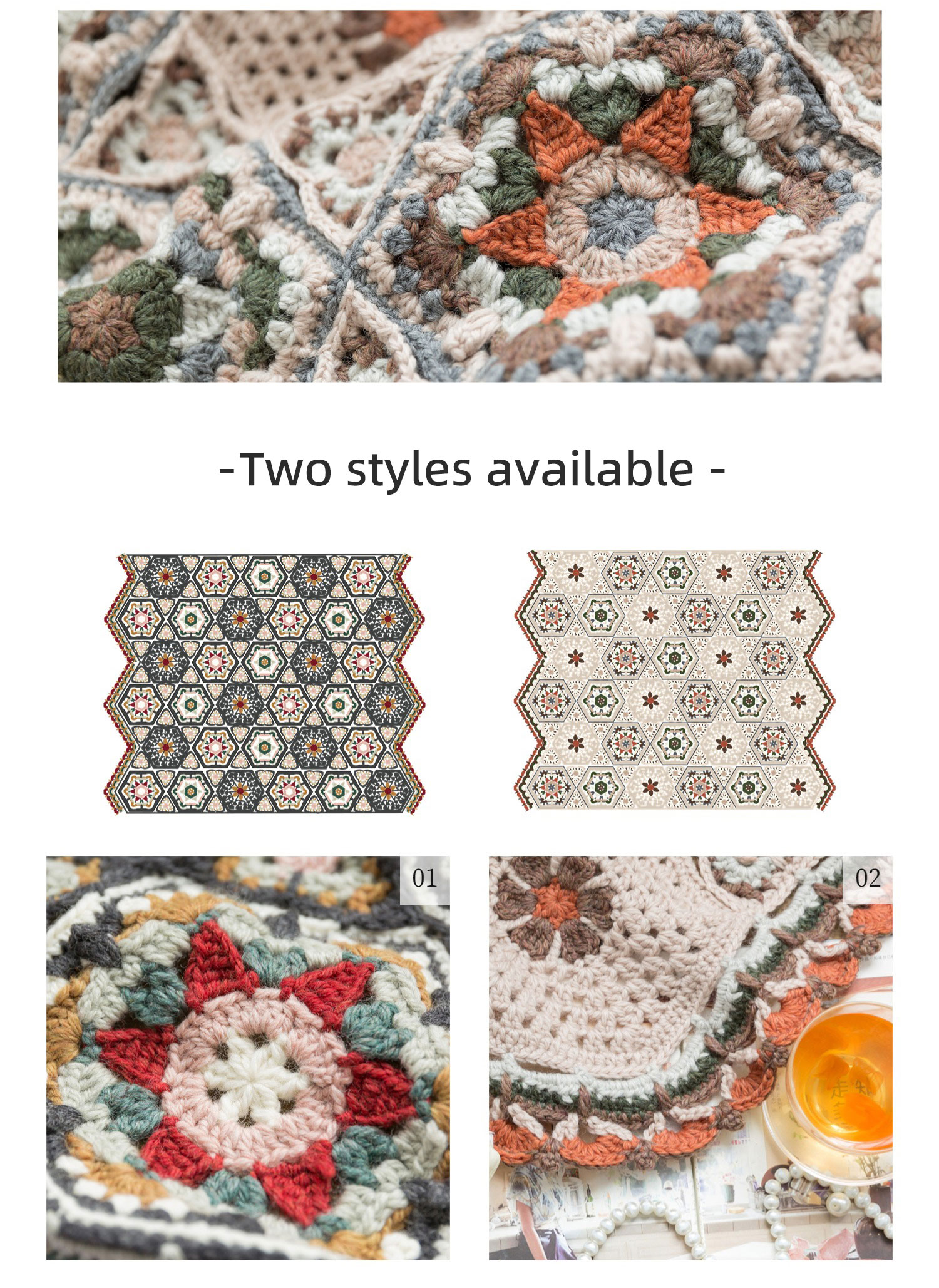 Garuda patchwork,wool blanket,hand-crocheted blanket,wool ball,material package
