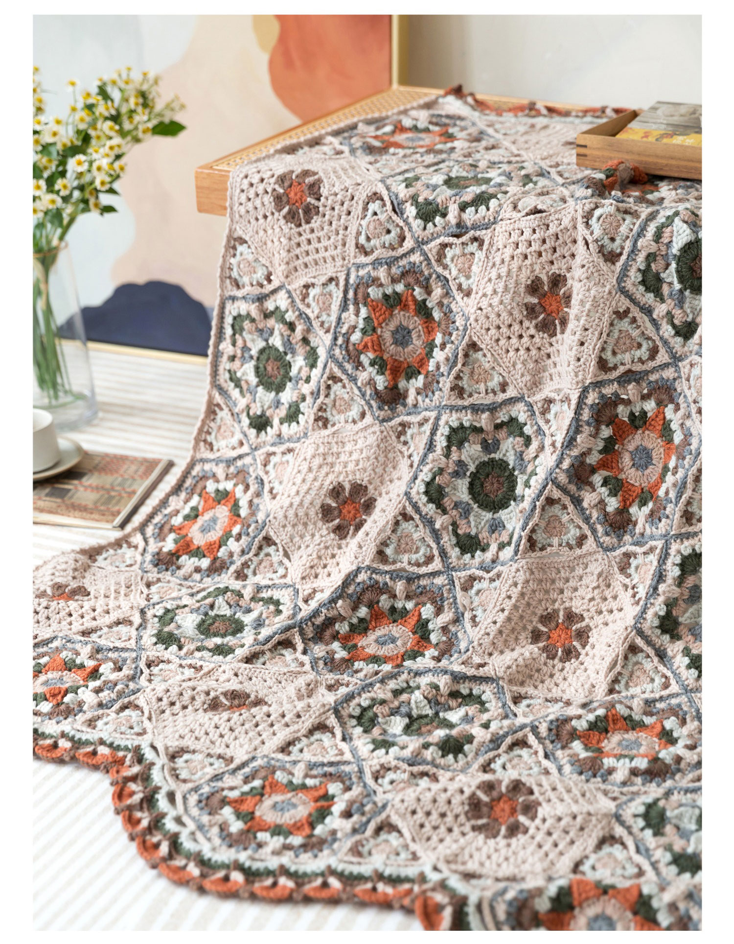 Garuda patchwork,wool blanket,hand-crocheted blanket,wool ball,material package
