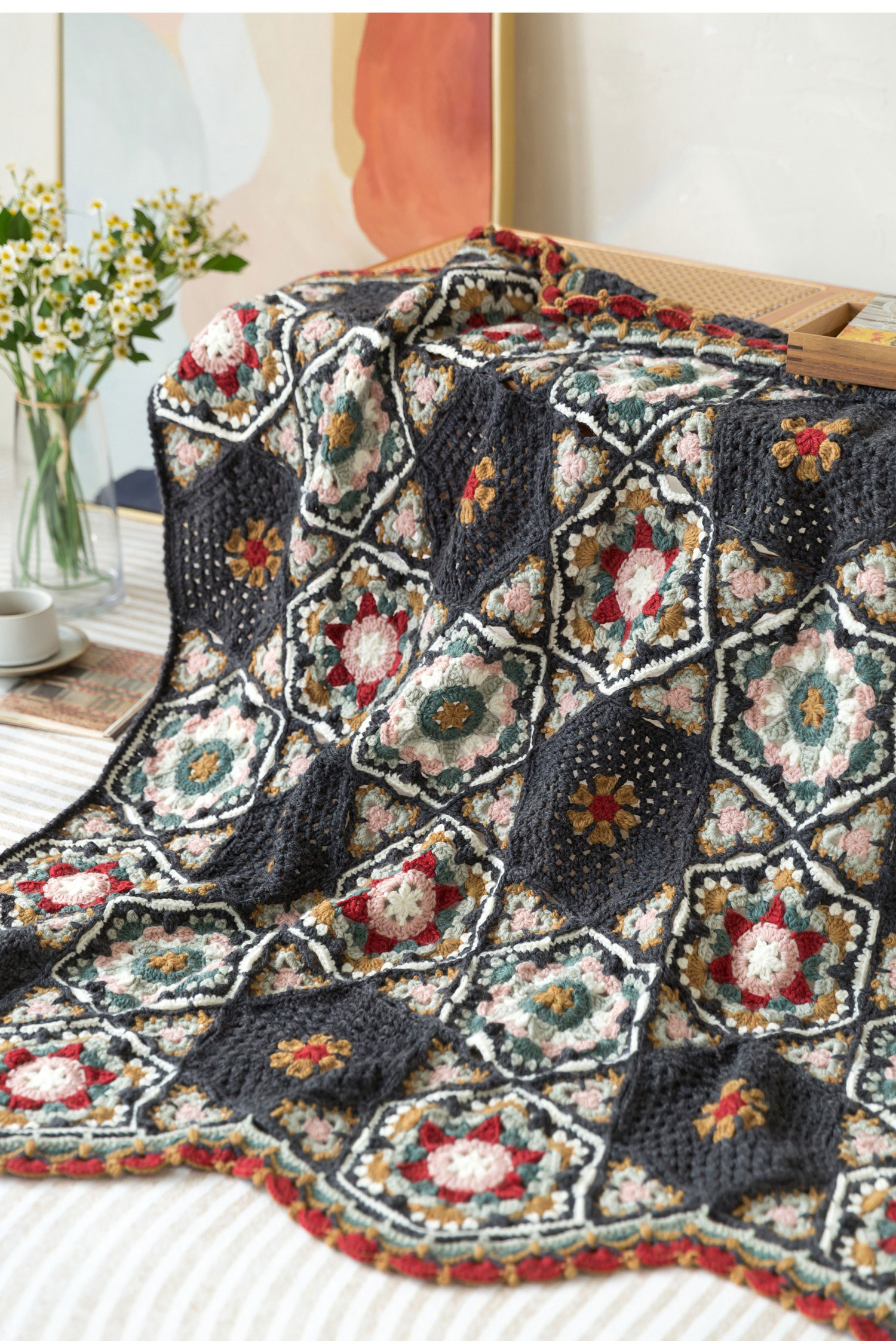 Garuda patchwork,wool blanket,hand-crocheted blanket,wool ball,material package