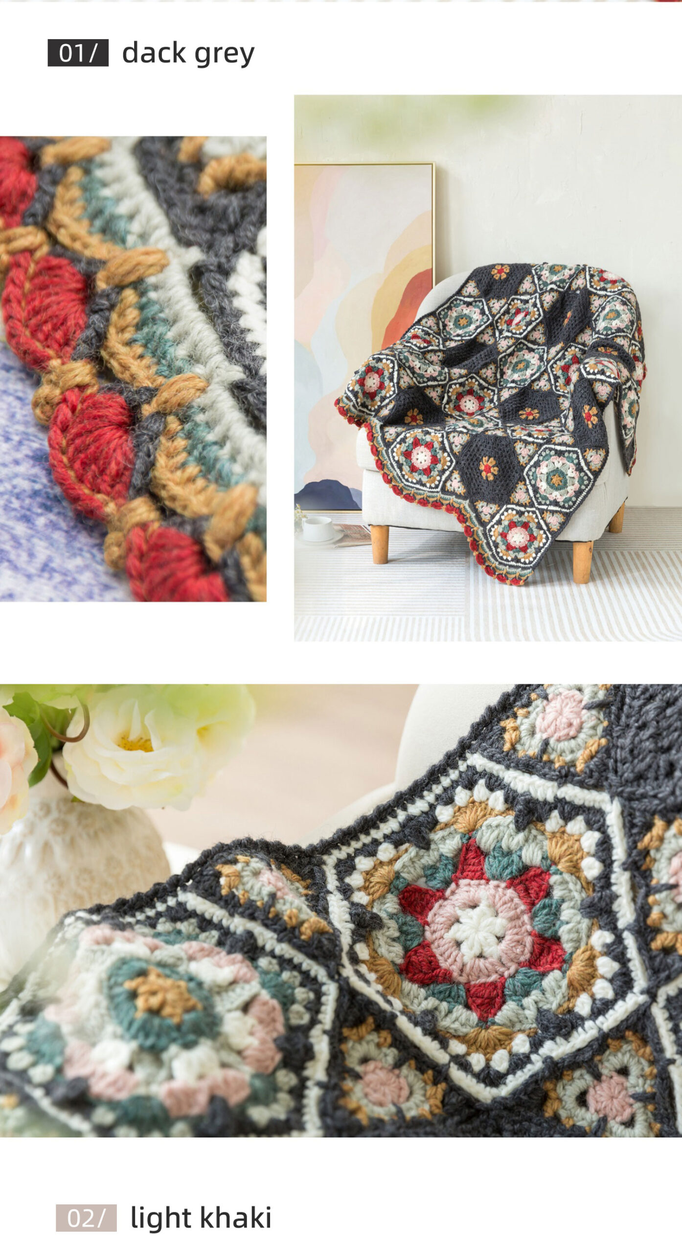 Garuda patchwork,wool blanket,hand-crocheted blanket,wool ball,material package
