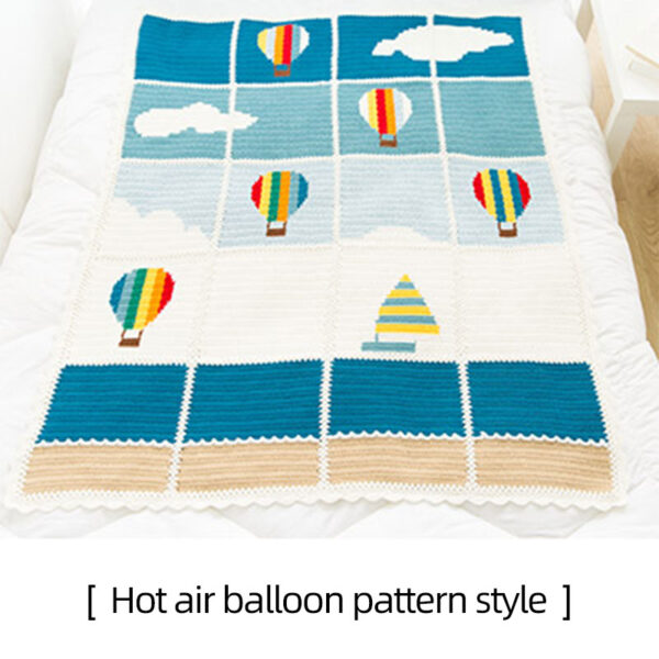 Hot air balloon race blanket crochet DIY mosaic pattern 125x100cm - Image 2