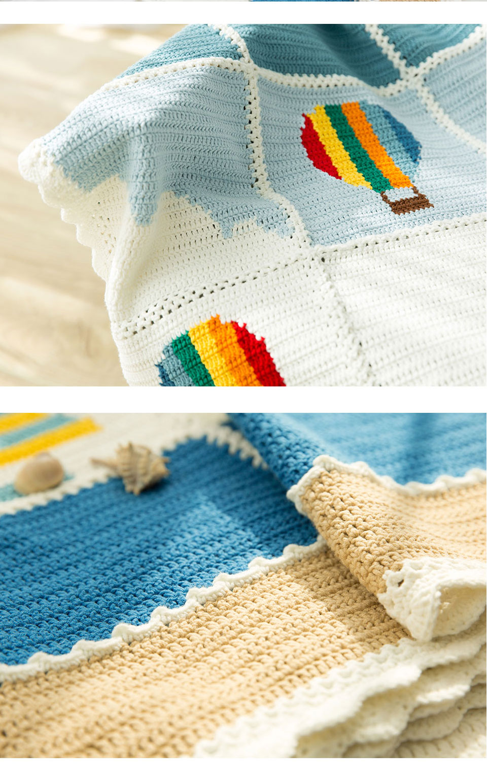 Hot air balloon race blanket,crochet DIY,mosaic pattern