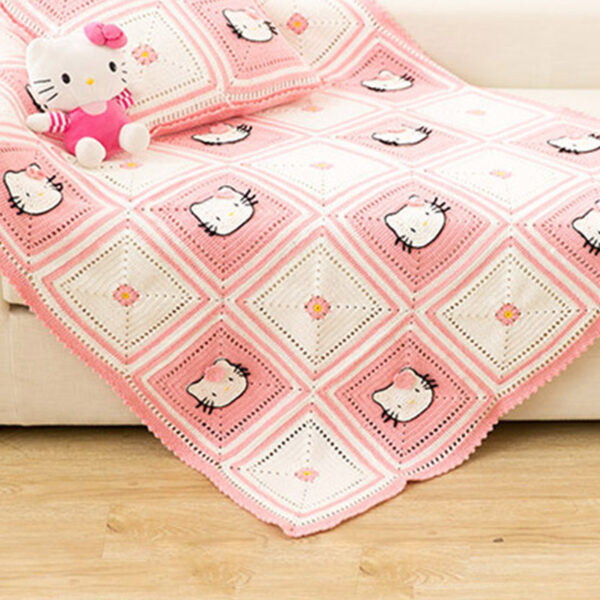 KT blanket wool diy hand-knitted blanket crochet 135×110cm