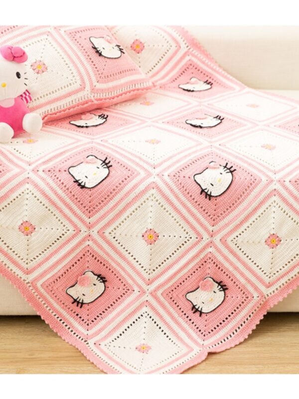 KT blanket wool diy hand-knitted blanket crochet 135×110cm - Image 2