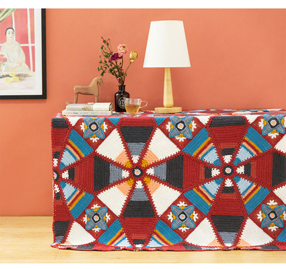 Kaleidoscope pattern patchwork blanket,handmade,diy crochet,cotton yarn