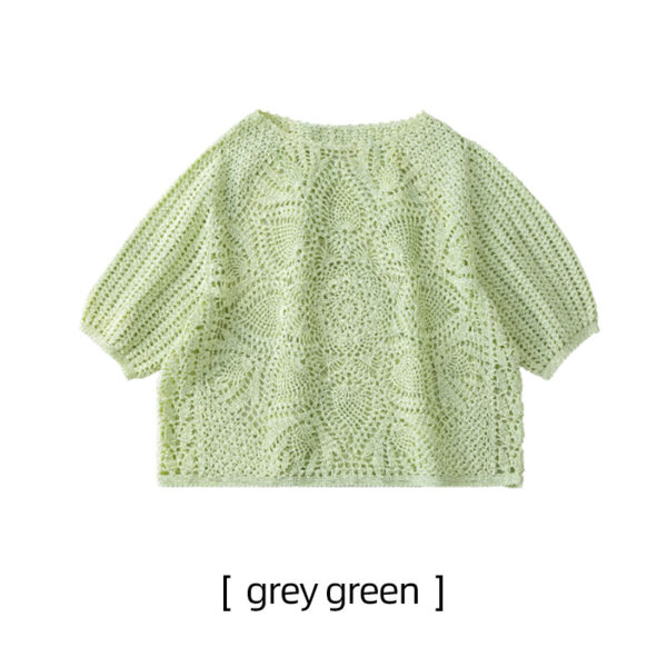 Lace thread hollow pineapple flower short-sleeved top handmade DIY crochet clothes material package - Image 2