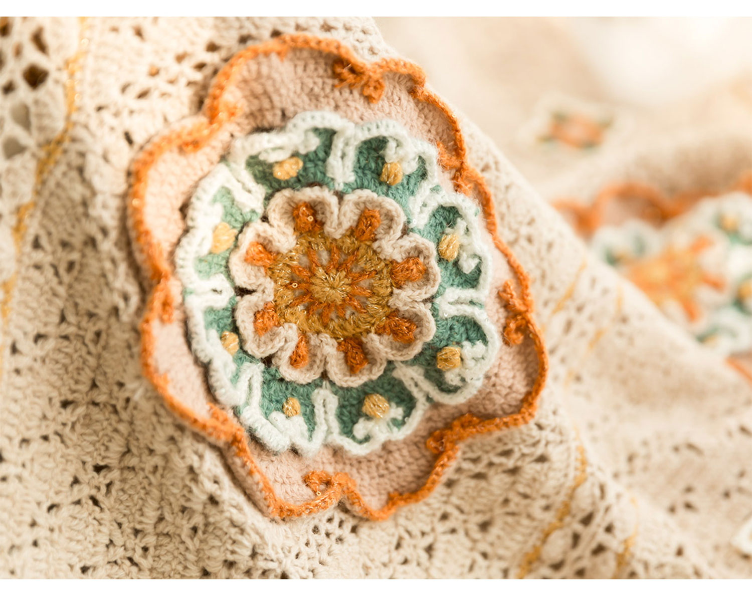 Lotus flower,hollow table runner blanket,handmade DIY,blanket,crochet,handmade wool,homemade,material package
