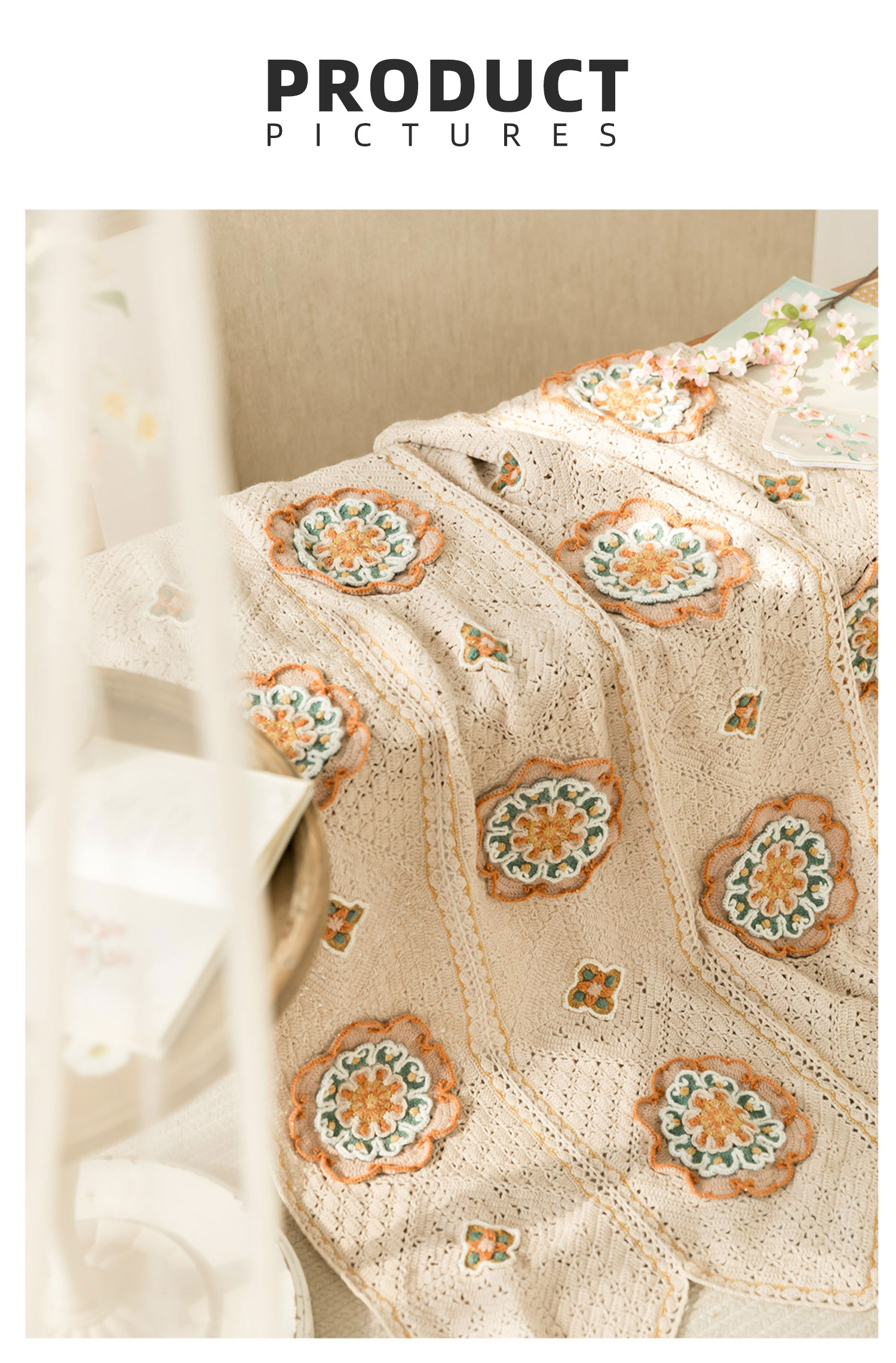 Lotus flower,hollow table runner blanket,handmade DIY,blanket,crochet,handmade wool,homemade,material package