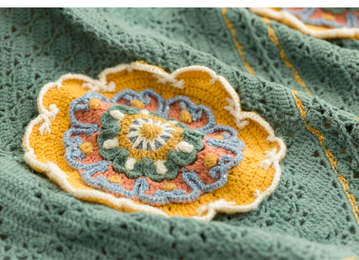 Lotus flower,hollow table runner blanket,handmade DIY,blanket,crochet,handmade wool,homemade,material package