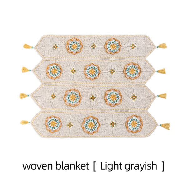 Lotus flower hollow table runner blanket handmade DIY blanket crochet handmade wool homemade material package - Image 2
