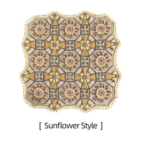 Lotus sunflower patchwork blanket crochet handmade DIY blanket material package 115×115cm - Image 2
