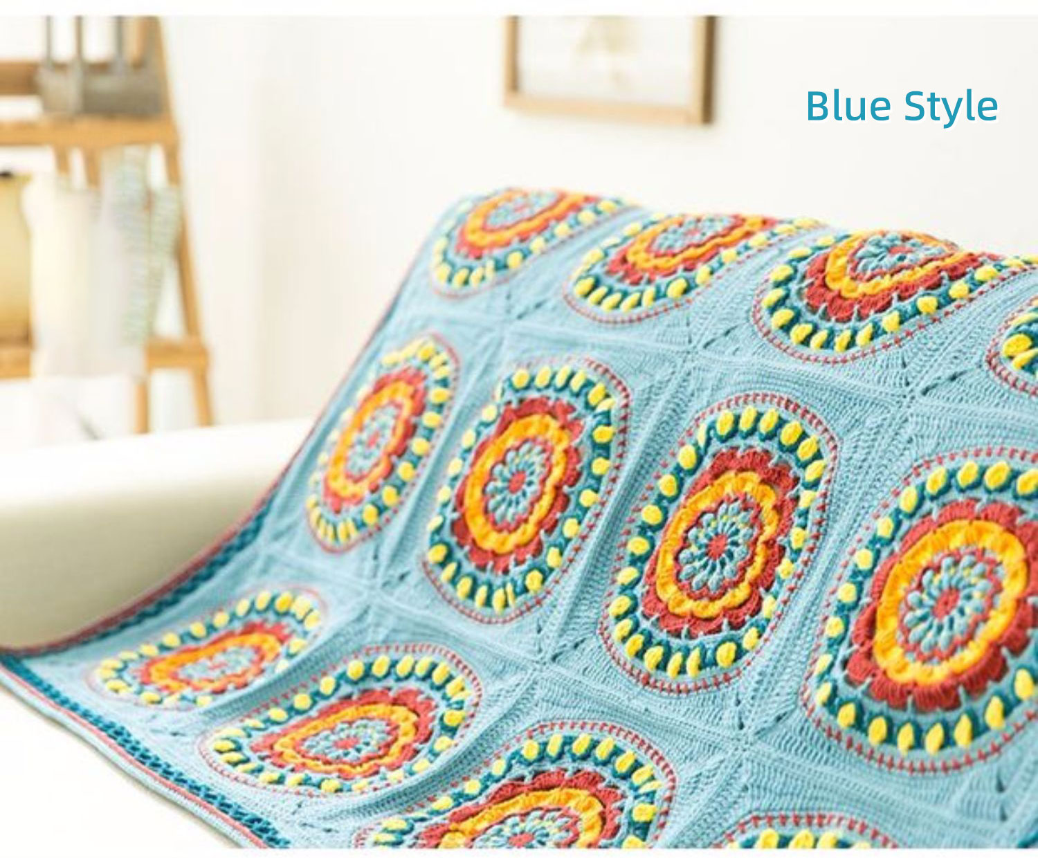 Mandala blanket,wool,crochet yarn,crochet blanket,material package