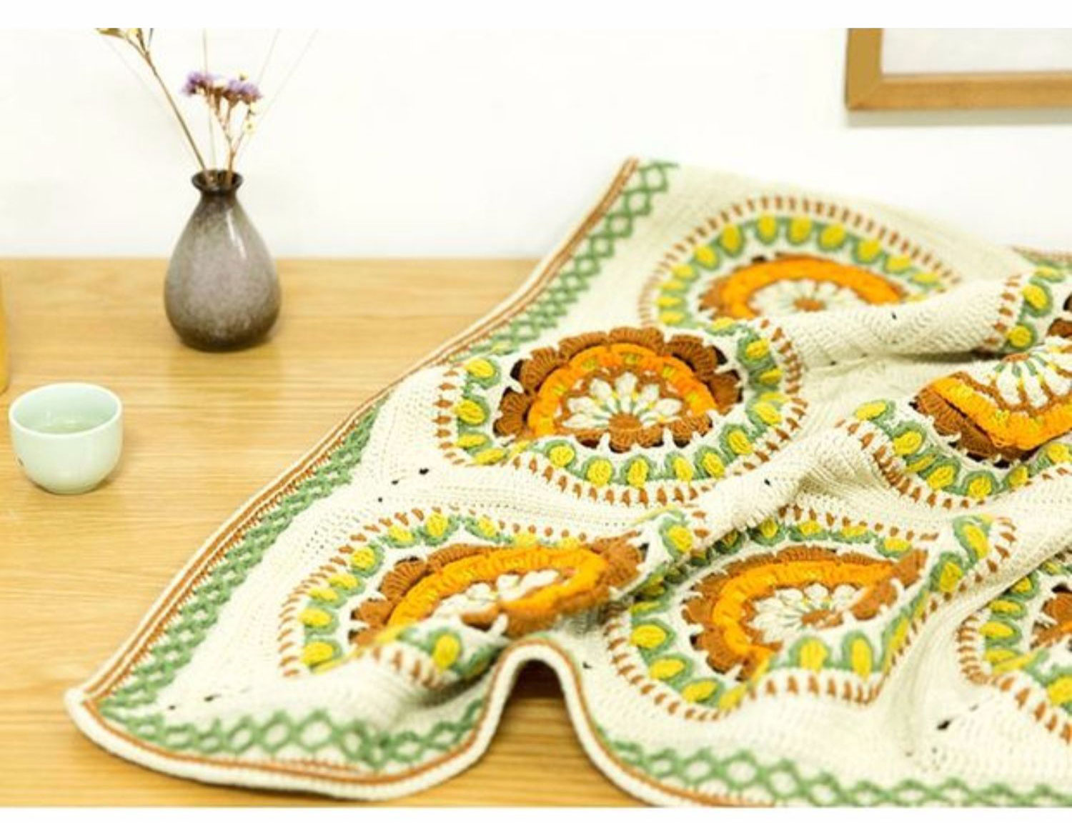 Mandala blanket,wool,crochet yarn,crochet blanket,material package