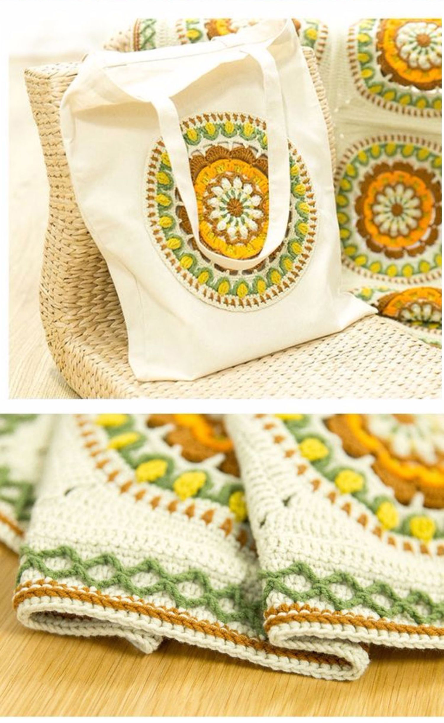 Mandala blanket,wool,crochet yarn,crochet blanket,material package