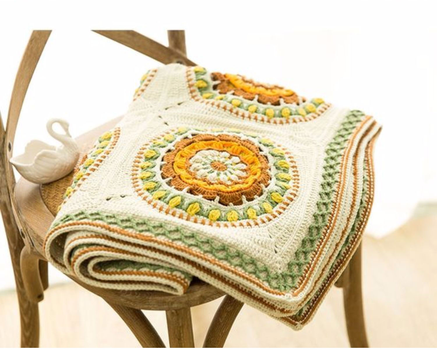 Mandala blanket,wool,crochet yarn,crochet blanket,material package