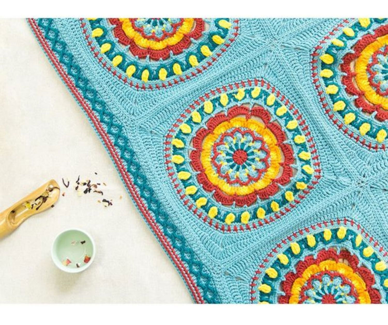 Mandala blanket,wool,crochet yarn,crochet blanket,material package