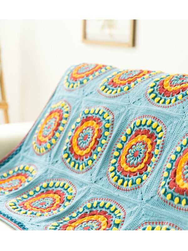 Mandala blanket wool crochet yarn crochet blanket material package 105×80cm